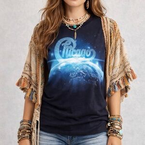 Alstyle Chicago 50th Anniversary Tour 2017 Band T‑Shirt Black Graphic Tee